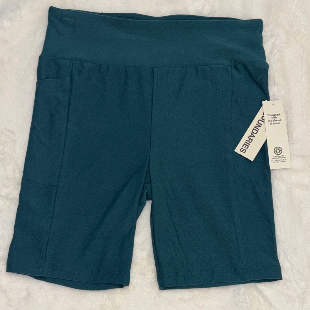 Women’s Teal Bike Shorts with High Waist